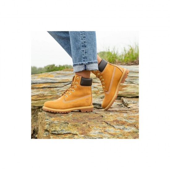 Timberland Women's 6-inch Premium Waterproof Boot - Wheat Nubuck - Size 7