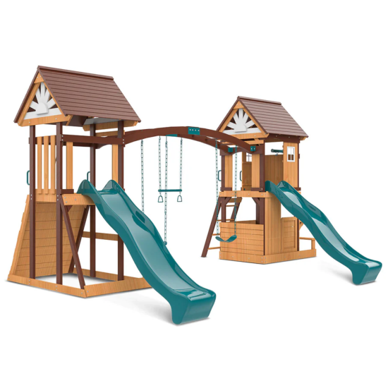 Lifespan Kids Armadale Play Centre Set with 2 x 2.2m Slides - Green