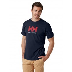 Helly Hansen Logo Tshirt White Mens - Navy