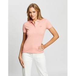 Lacoste 5 Button Slim Stretch Core Polo Womens - Flamingo
